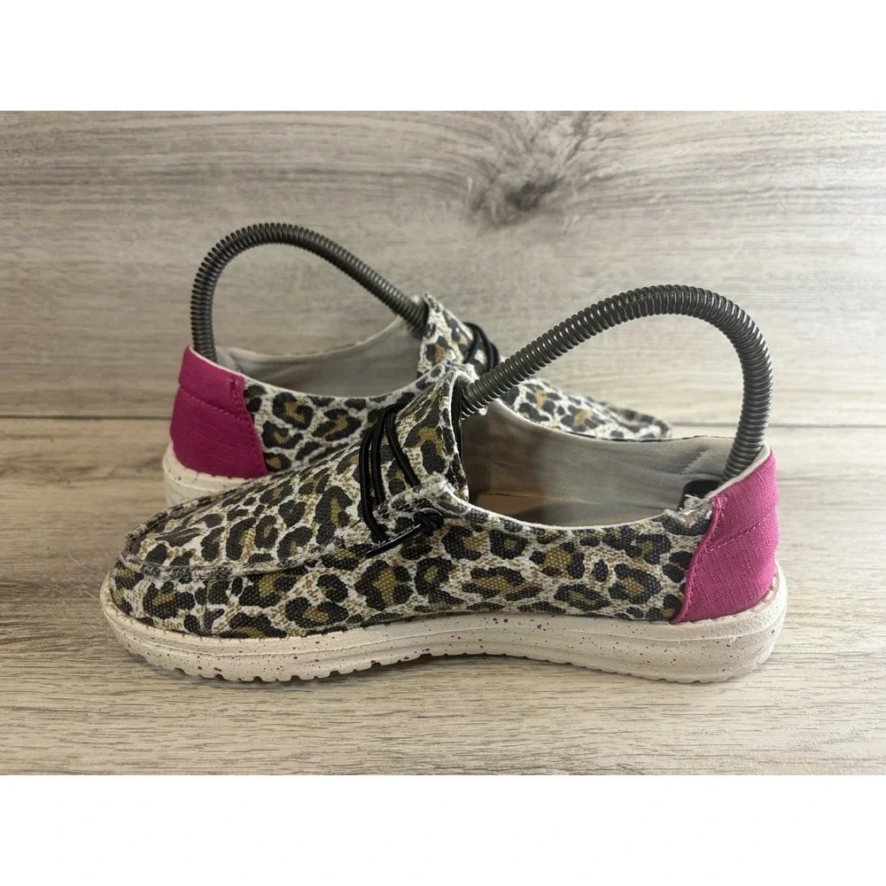 Hey‎ Dude Wendy Youth Cheetah Leopard Animal Print Loafers Slip On Shoes Y4 L5